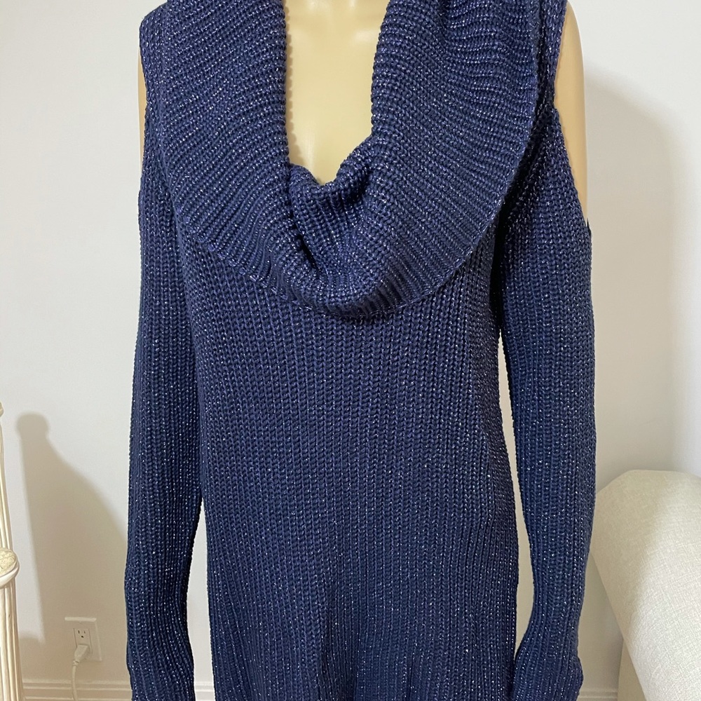 K. Jordan Cowl Neck Cold Shoulder Sweater Sz Xl - Picture 3 of 6